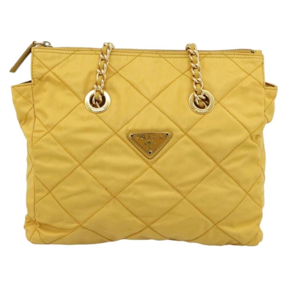 Prada Re-Edition 1995 Chain Quilted Re-Nylon Yellow Nylon Tote Bag Bag